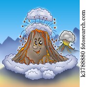 Erupting cartoon volcano Erupting cartoon volcano