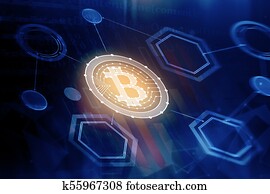 extracto, bitcoin, plano de fondo