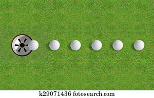 Golf Hole With Ball Approaching Golf Hole With Ball Approaching