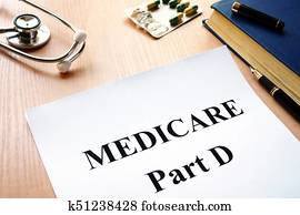 Medicare Part D on a table.