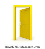 Open Single Yellow Door Open Single Yellow Door