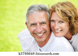 pareja madura, sonriente