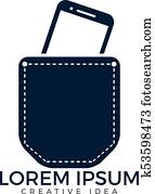 Smart Phone in Pocket Logo Design. Smart Phone in Pocket Logo Design.