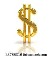 The dollar sign, symbolizing the financial activities, isolated on a white background The dollar sign, symbolizing the financial activities, isolated on a white background
