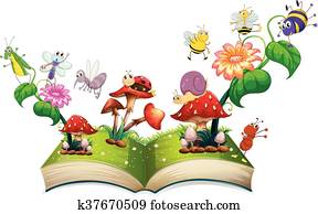 הזמן, של, חרקים, בגן