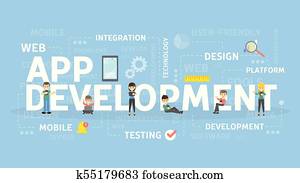 App development concept. App development concept.
