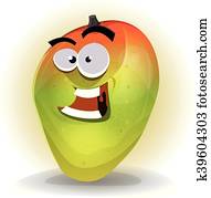 Cartoon Funny Mango Character Cartoon Funny Mango Character