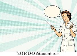 Female doctor medical presentation background