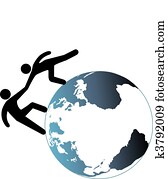 Helper reach out helps friend up top of world Helper reach out helps friend up top of world