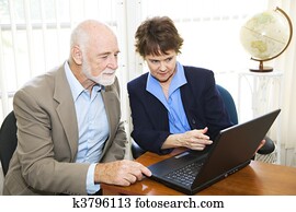 makelaar, en, klant, aanzicht, activa, online