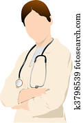  Medical doctor with stethoscope. V