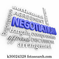Negotiation Compromise Settlement Agreement Word Collage Truce Deal