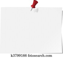pinned note paper, white  