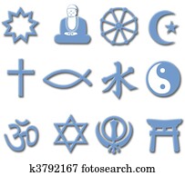 Religion Symbol Set 3D major world religions Religion Symbol Set 3D major world religions