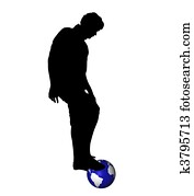 Silhouette of football player Silhouette of football player