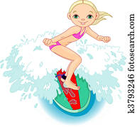 Surfer girl in Action Surfer girl in Action