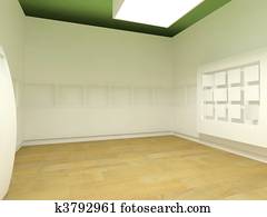  Waiting room in a hospital or clinic with empty space