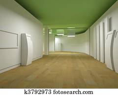  Waiting room in a hospital or clinic with empty space