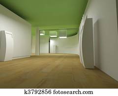  Waiting room in a hospital or clinic with empty space