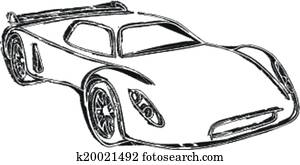 coche deportivo, bosquejo