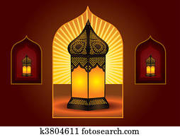 Colorful intricate arabic lantern for eid or ramadan celebration Colorful intricate arabic lantern for eid or ramadan celebration