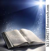 Open Bible with the wind of God Open Bible with the wind of God