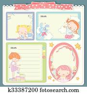 adorable cartoon style memo pad template adorable cartoon style memo pad template