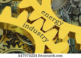 Energy Industry concept on the gears, 3D rendering Energy Industry concept on the gears, 3D rendering