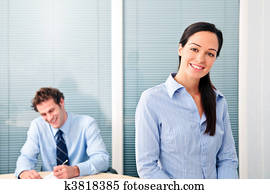 Happy office workers