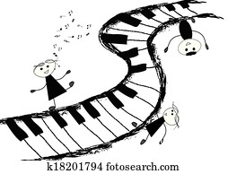 kindern, und, pianotastatur kindern, und, pianotastatur