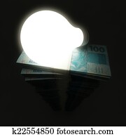 lightbulb, à, argent, pile