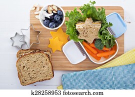 Lunch box with sandwich and salad Lunch box with sandwich and salad