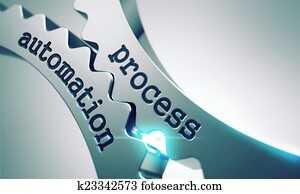 processo, automação, ligado, a, Gears.