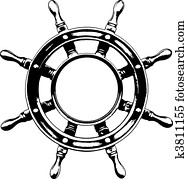 Ship steering wheel (vector) Ship steering wheel (vector)