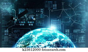 conexão internet, em, espaço exterior