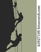 el subir de la roca, equipo