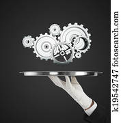 hand holding, silver plate