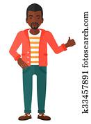 Man showing thumbs up.