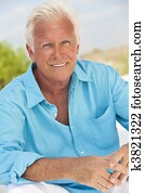 Outdoor Portrait of An Attractive Handsome Senior Man