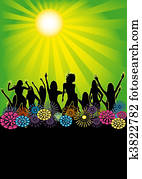 Retro Green Sun Summer Party Retro Green Sun Summer Party