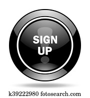 sign up black glossy icon sign up black glossy icon