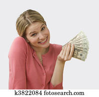 Woman Holding Cash