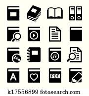 Book icons set on white background