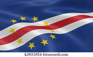 Cape Verdean flag in the wind