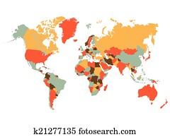 Colorful World Map Illustration Colorful World Map Illustration