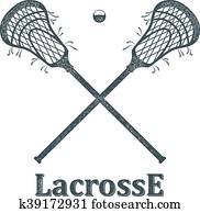 cruzado, palo juego parecido vilorta, y, pelota, con, grunge, textura, blanco, fondo., objetos, deportes, club, símbolo., señal, lacrosse, competition., acción, vector, ilustración