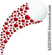 golf, corazón, swoosh