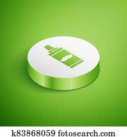 Isometric Shaving gel foam icon isolated on green background. Shaving cream. White circle button. Vector Illustration Isometric Shaving gel foam icon isolated on green background. Shaving cream. White circle button. Vector Illustration
