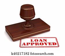loan approved stamp concept 3d illustration loan approved stamp concept 3d illustration