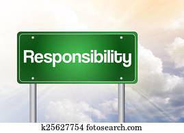 Responsibility Green Road Sign, Business Concept